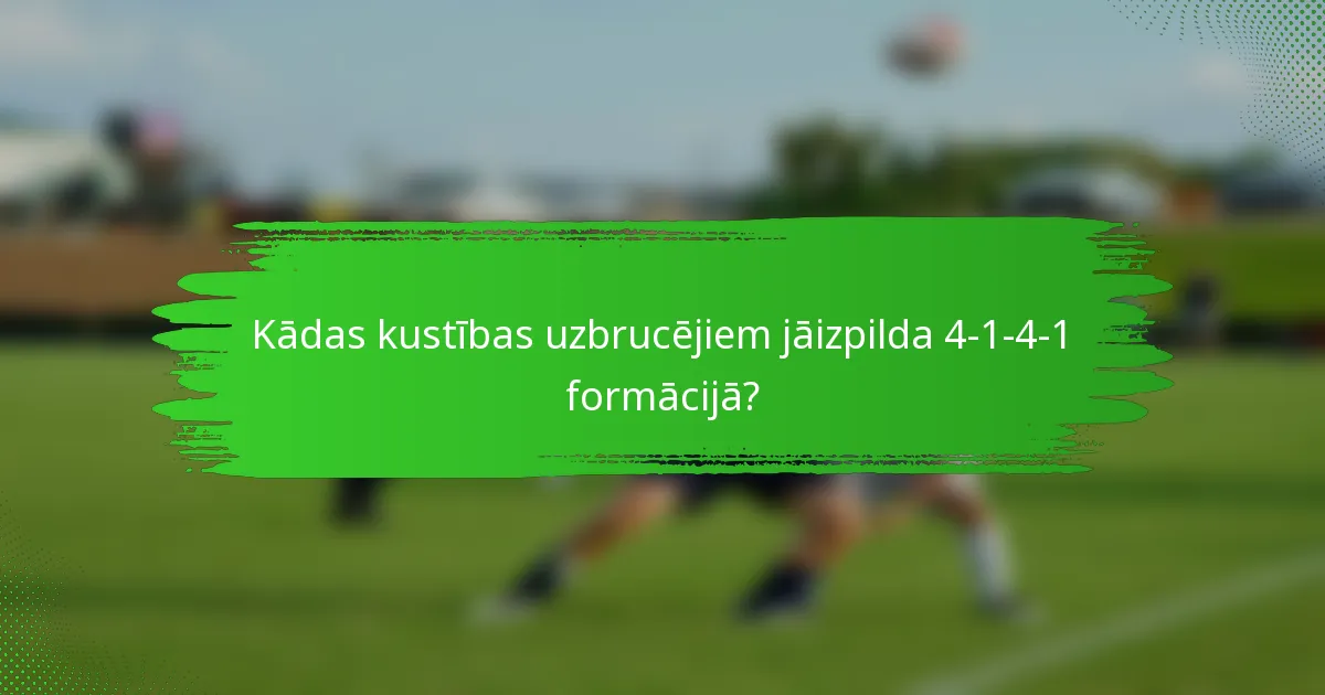 Kādas kustības uzbrucējiem jāizpilda 4-1-4-1 formācijā?